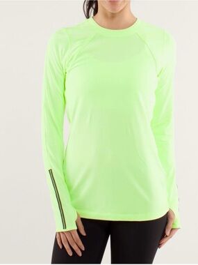 lululemon athletica Neon Lime Long Sleeve Performance Tee
